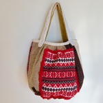 モタモタバケツBagハンガリアン刺繍Red