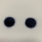 ［冬］フェイクファー【ネイビー系】のカボションのイヤリング ｏｒ ピアス