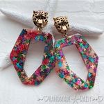 Leopard✯colorful spangle ピアス