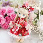 オビツ11  服 《着物ドレス/深緋》③