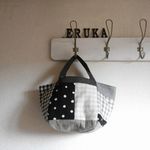 小さめころころパッチBAG　ダブルガーゼ♪　ワッフル・リネン・ドット