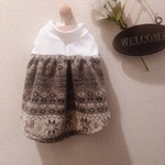 犬服 ハンドメイド ノルディック柄ふんわりワンピース