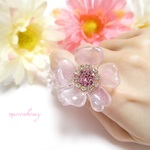 light rose flower ring ライトピンク