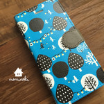 月と、ともしび屋★猫・森・青・北欧★手帳型スマホケース・スマホカバー★iPhone他Xperia/Android