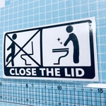close the lid トイレの蓋は閉めてね！ステッカー3