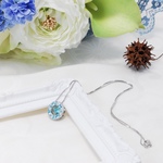 煌めくミントのダンシングストーンネックレス