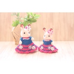 シルバニアファミリー シルバニア 服 ブルーとピンク♡人気のドレス リンクコーデ  で！