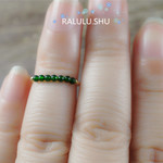 【RALULU.SHU】 14KGF グリーンゴールドストーン　ラッキー7 ハピネスリング ファランジリング ピンキーリング