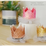 在庫ゴールドのみ！大人気！ANNIVERSARY CROWN -3D- baby&kidヘアクリップ