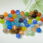New   キャッツアイビーズ　８mm　２０個　カラフルミックス    C-13-4