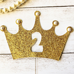 選べる３色!! 1・2・3～9歳《パールクラウン》 数字 ケーキトッパー 1歳 誕生日 飾り