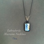 ラブラドライト　マクラメネックレス　Labradorite  nb
