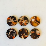 Brown Orange Marble Circle Pendant Tops