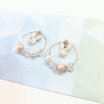 flowerパールうさぎのフープイヤリング/ピアス