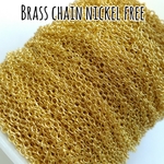 【3m】 2×1.5mm ニッケルフリー　真鍮チェーン　ゴールド　