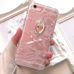 シルバー×ベビーピンク かすみ草のiPhoneケース