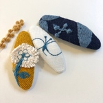 ミナペルホネンஐ chouchoと刺繍の パッチンピン 3点セット ⑅◡̈*キッズ&ベビー✦ฺプレゼントにも