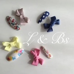 パッチンピンとダブルリボンのヘアクリップ セット