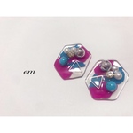 再販！ピンク＆ブルー(単品)ピアス