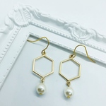 六角形デザインピアス  イヤリング