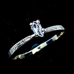 【ハーキマーダイヤモンド0.1〜0.2ct 指輪】一粒 天然石 シンプル シルバーリング／キラキラカット仕上げ／14kgf／ピンキーリング