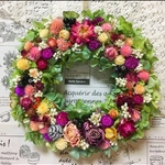 送料無料☆紫陽花の華やかドライフラワーリース