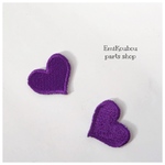 アップリケ❤︎ミニハート（紫）❤︎2pcs-152