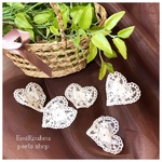 レースアップリケ❤︎ハート（ローズ）5pcs-155