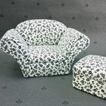 ブライス用　バービー用　ソファー　ソファ　家具　ブラック小花Ｄセット