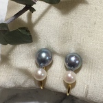 July様オーダー商品 ダブルパールイヤリング