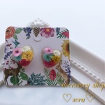 ハートのお花畑ピアス／イヤリング