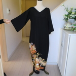 W94  着物リメイク　ロングワンピ