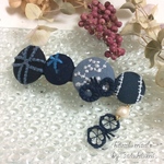 ミナペルホネン☆くるみボタンのバレッタ☆ヘアクリップ☆no.244