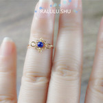 【RALULU.SHU】14KGF 宝石質ラピスラズリ 一粒　華麗なるハピネスリング ファランジリング ピンキーリング