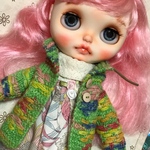 ネオ＊レリーフ編みのカーディガン(ライム)