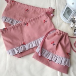 mk0120様オーダー品 さくらんぼ刺繍 お弁当袋 給食袋