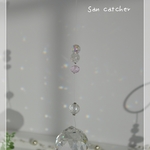 サンキャッチャー＊チャームにも♪pinkスワロフスキーのバタフライ＊ローズクウォーツ＊