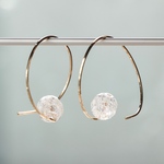 14kgf- twist hoop rock crystal quartz ピアス