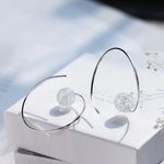 特集掲載キャンペーン割-SV935(Argentium)- twist hoop rock crystal quartz ピアス