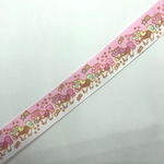 ユニコーンとお星様(ピンク)のグログランリボン【25mm×3m】