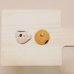 あんぱん  小鳥コーヒー 羊毛フェルトブローチ