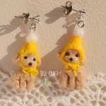 ニット帽トイプードルちゃんピアス/イヤリング