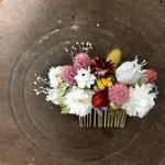 ドライフラワー🌼髪飾りコームタイプ🌼ナチュラル白🌼卒業式