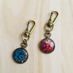 レジン＊押し花のキーホルダー【2個セット】アンティーク風