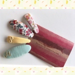 パッチンピン☆花柄、水玉、チェック、ボーダー、無地、イニシャル