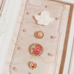 ハンドメイド  天使 ピンク iPhoneケース