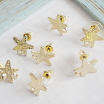 New！１０個★ピアス土台　カン付き　星型