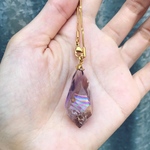 安 い  天然石 虹入り  Ametrine ネックレス   
