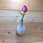 花壁掛け一輪挿し☆白釉しのぎ大A