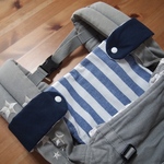 だっこひも専用＊胸元よだれカバー ネイビーストライプ